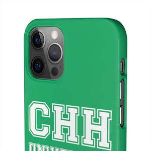 CHH UNIVERSITY SNAP CASE (white logo, green)