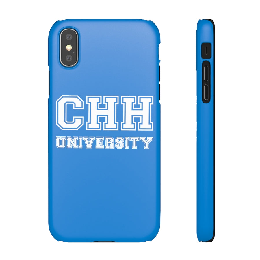 CHH UNIVERSITY SNAP CASE (white logo, blue)