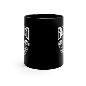 CHHU BLESSED 11oz Black Mug (white logo)