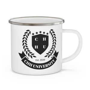 CHHU CREST Enamel Mug (black logo)