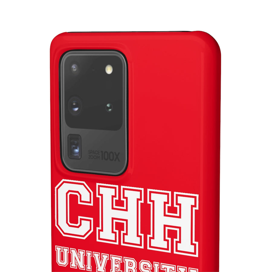CHH UNIVERSITY SNAP CASE (white logo, red)