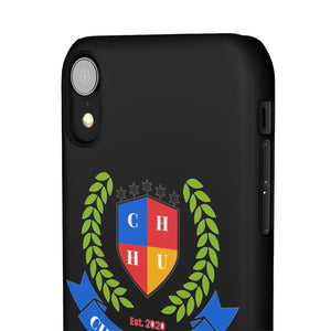 CHHU CREST SNAP CASE (color logo, black)
