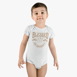 CHHU BLESSED Short Sleeve Onesie® (gold logo)