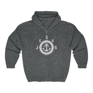 JESUS OUR ANCHOR Zip-Up Hoodie
