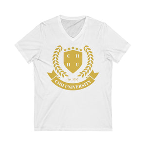 CHHU CREST V-Neck UNI-TEE® (gold logo)