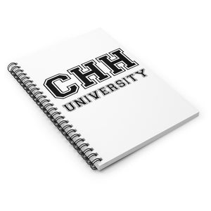 CHHU UNIVERSITY Spiral Notebook (black logo/white)