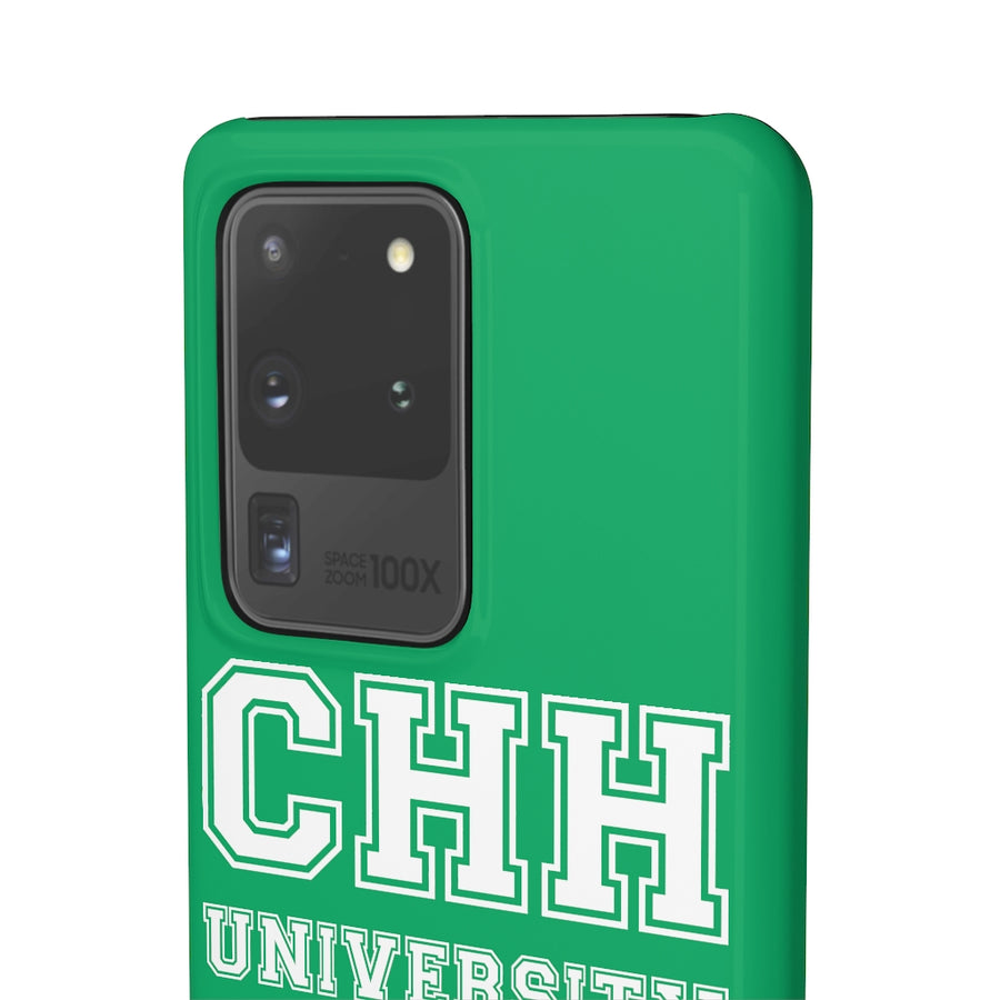 CHH UNIVERSITY SNAP CASE (white logo, green)