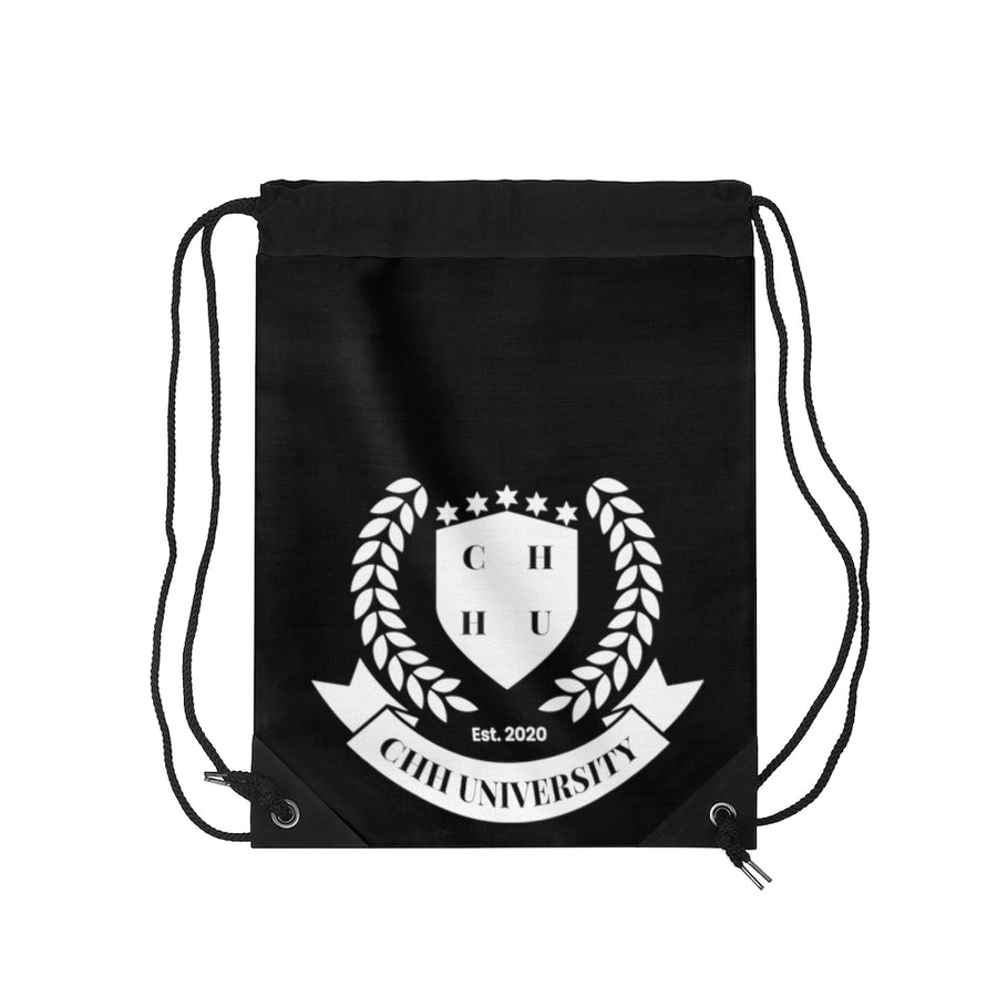 CHHU CREST Drawstring Bag (white logo)