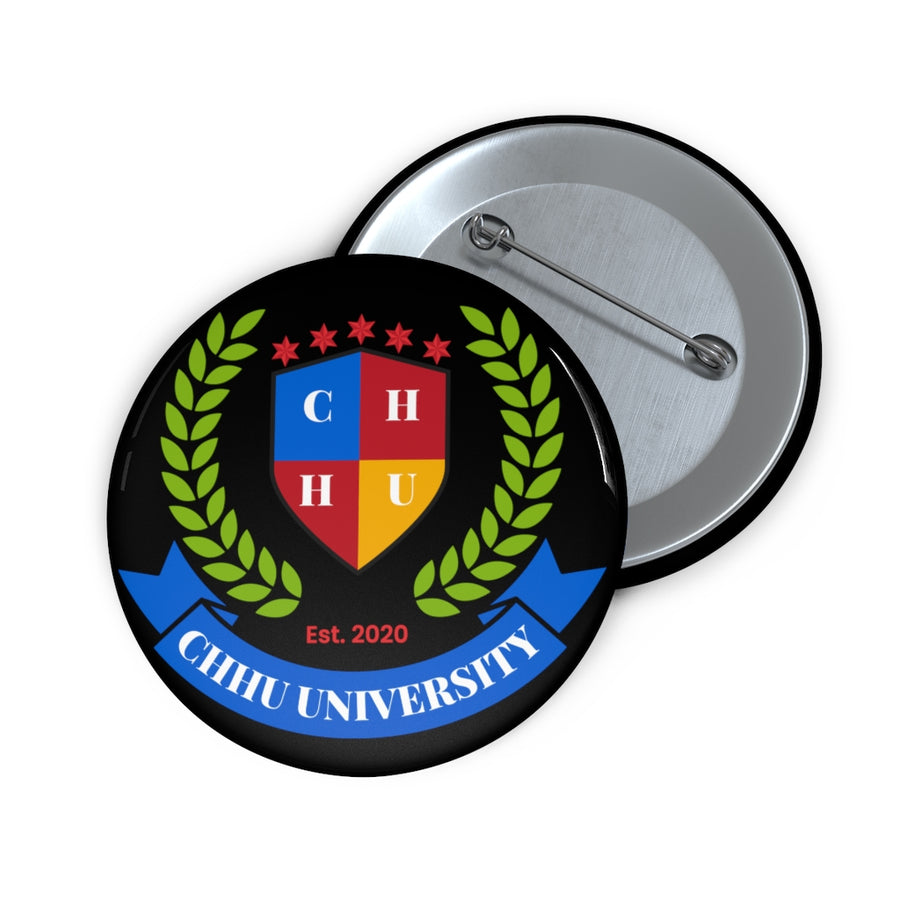 CHH UNIVERSITY CREST Button (color logo, black)
