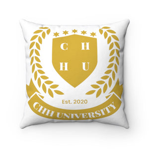 CHHU CREST (gold logo, white)