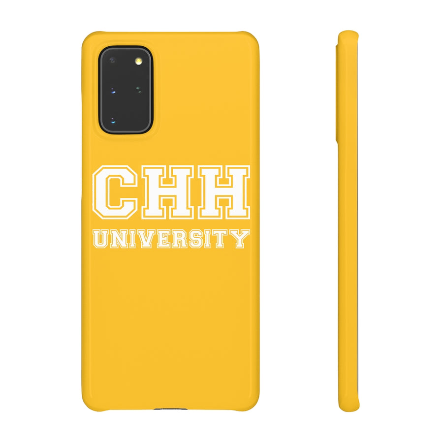 CHH UNIVERSITY SNAP CASE (white logo, yellow)