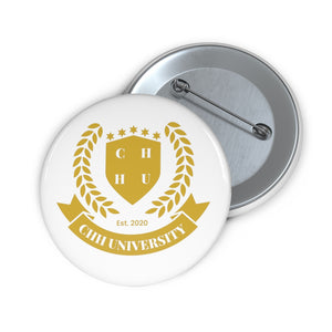 CHHU CREST Button (gold logo, white)
