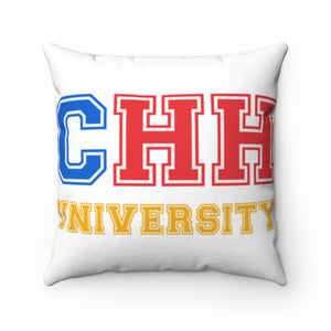 CHH UNIVERSITY Pillow (color logo, white)