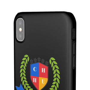 CHHU CREST SNAP CASE (color logo, black)