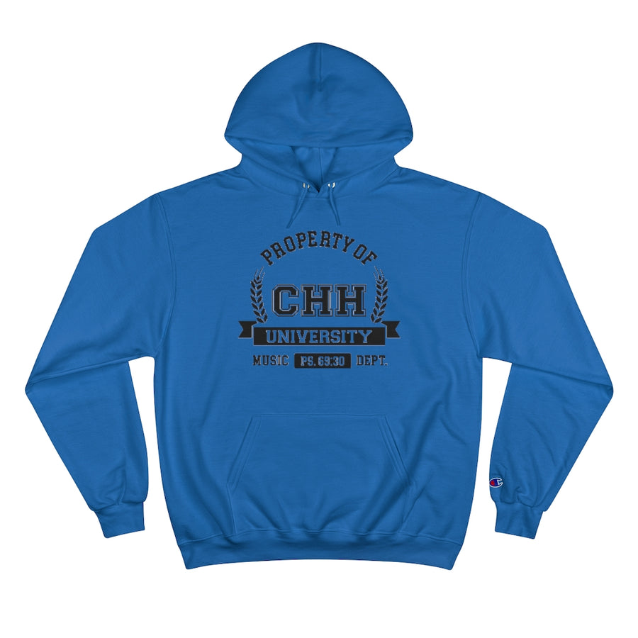 CHH UNIVERSITY Property Of Champion Pullover Hoodie (Black Logo)
