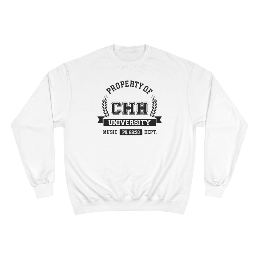 CHH UNIVERSITY Property Of Champion Sweatshirt (Black Logo)