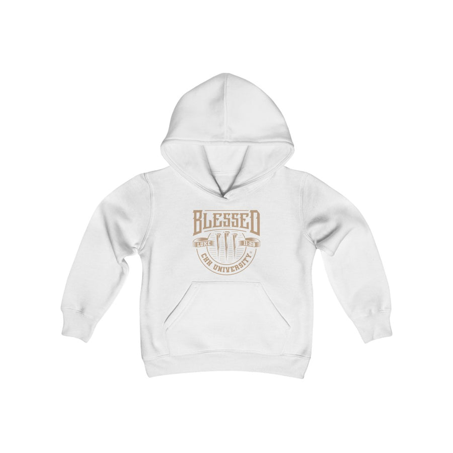 CHHU BLESSED Pullover Youth Hoodie (gold)