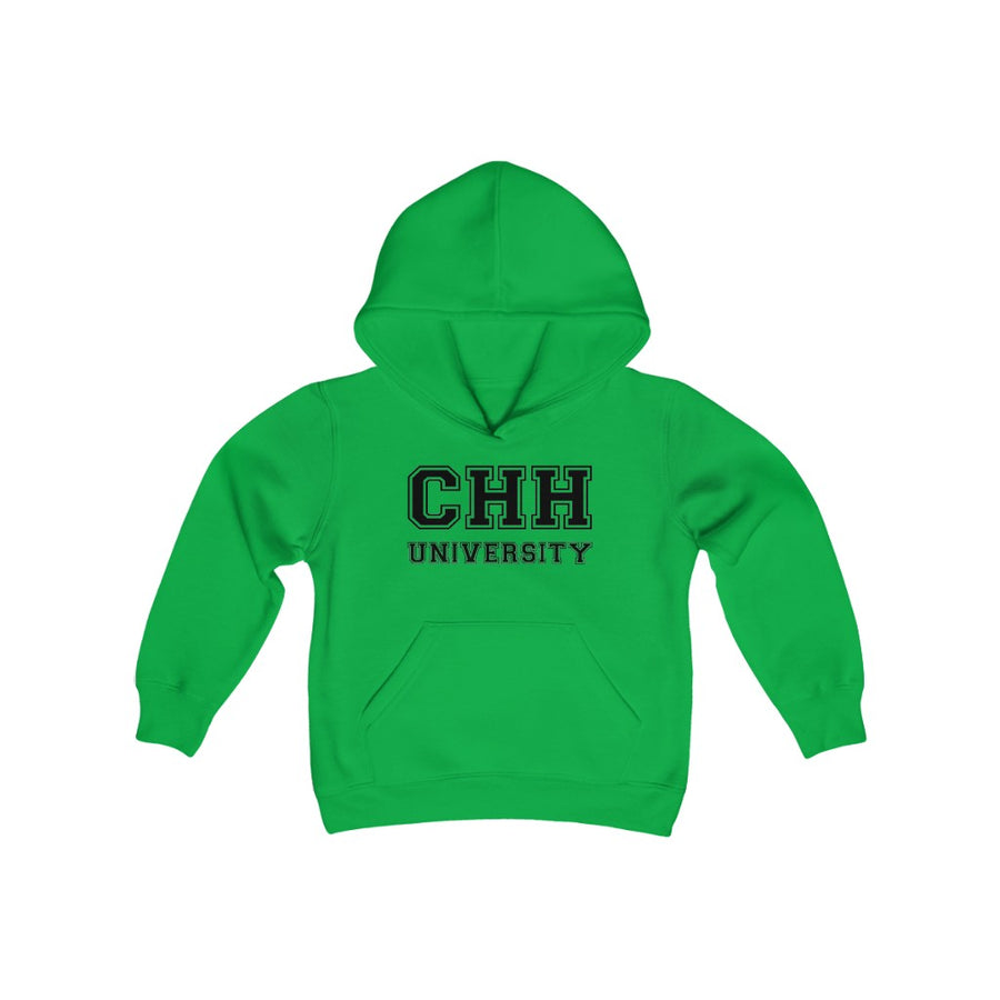 CHH UNIVERSITY Pullover Youth Hoodie (black logo)