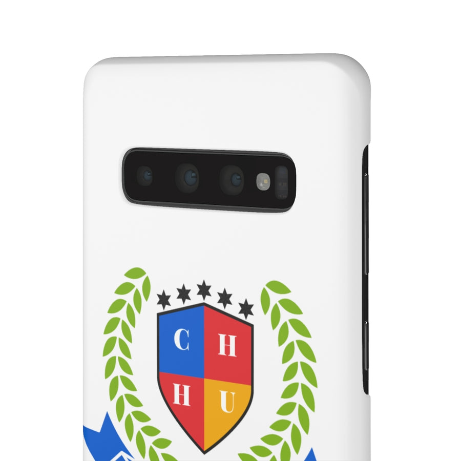 CHHU CREST SNAP CASE (color logo, white)