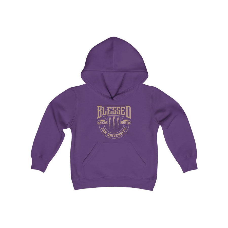 CHHU BLESSED Pullover Youth Hoodie (gold)