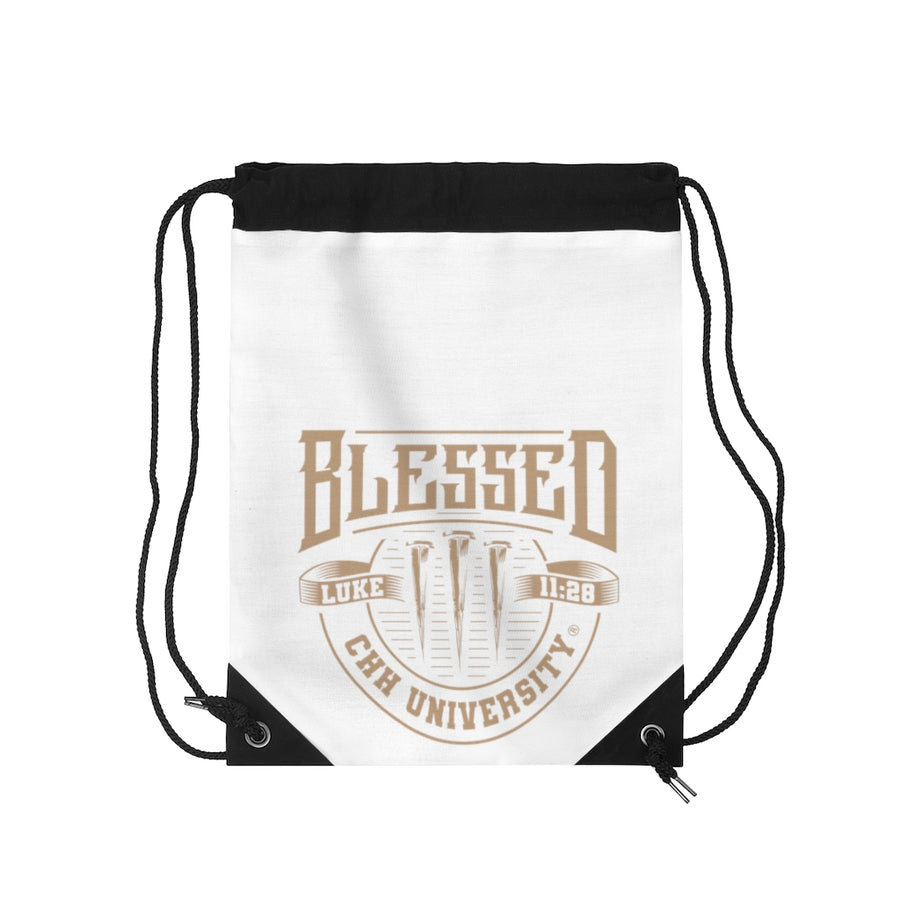 CHHU BLESSED Drawstring Bag (gold logo)