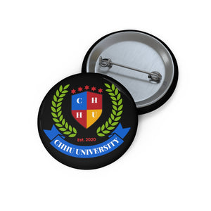 CHH UNIVERSITY CREST Button (color logo, black)