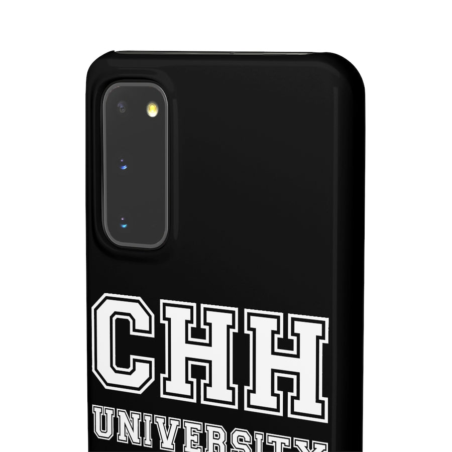 CHH UNIVERSITY SNAP CASE (white logo, black)