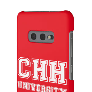 CHH UNIVERSITY SNAP CASE (white logo, red)