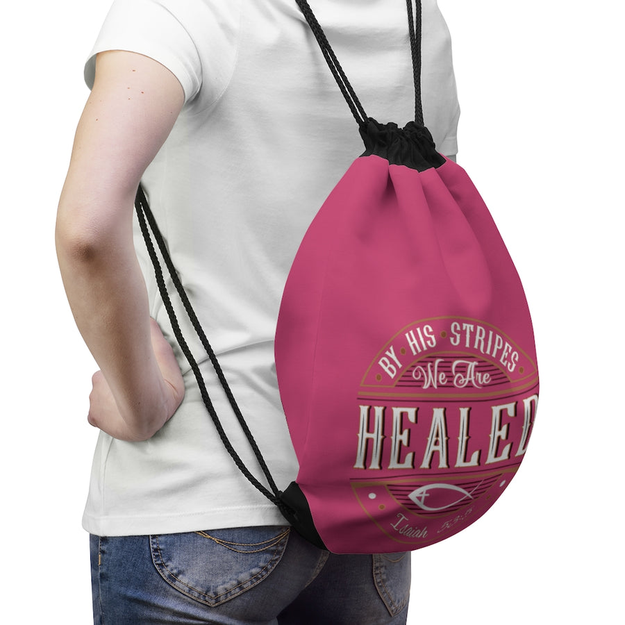 HEALED Drawstring Bag (pink)