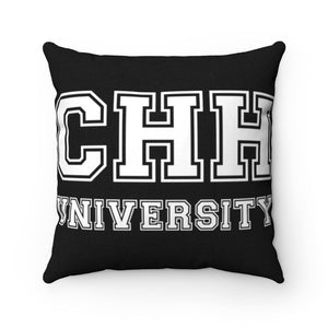 CHH UNIVERSITY Pillow (white logo, black)