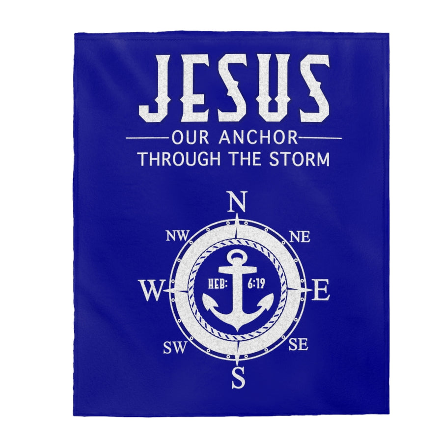 JESUS OUR ANCHOR Velveteen Plush Blanket
